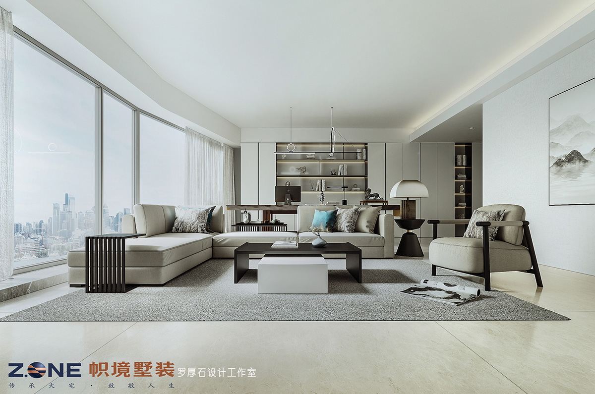 保利天璽220㎡雅致現(xiàn)代大平層 裝修案例效果圖-一