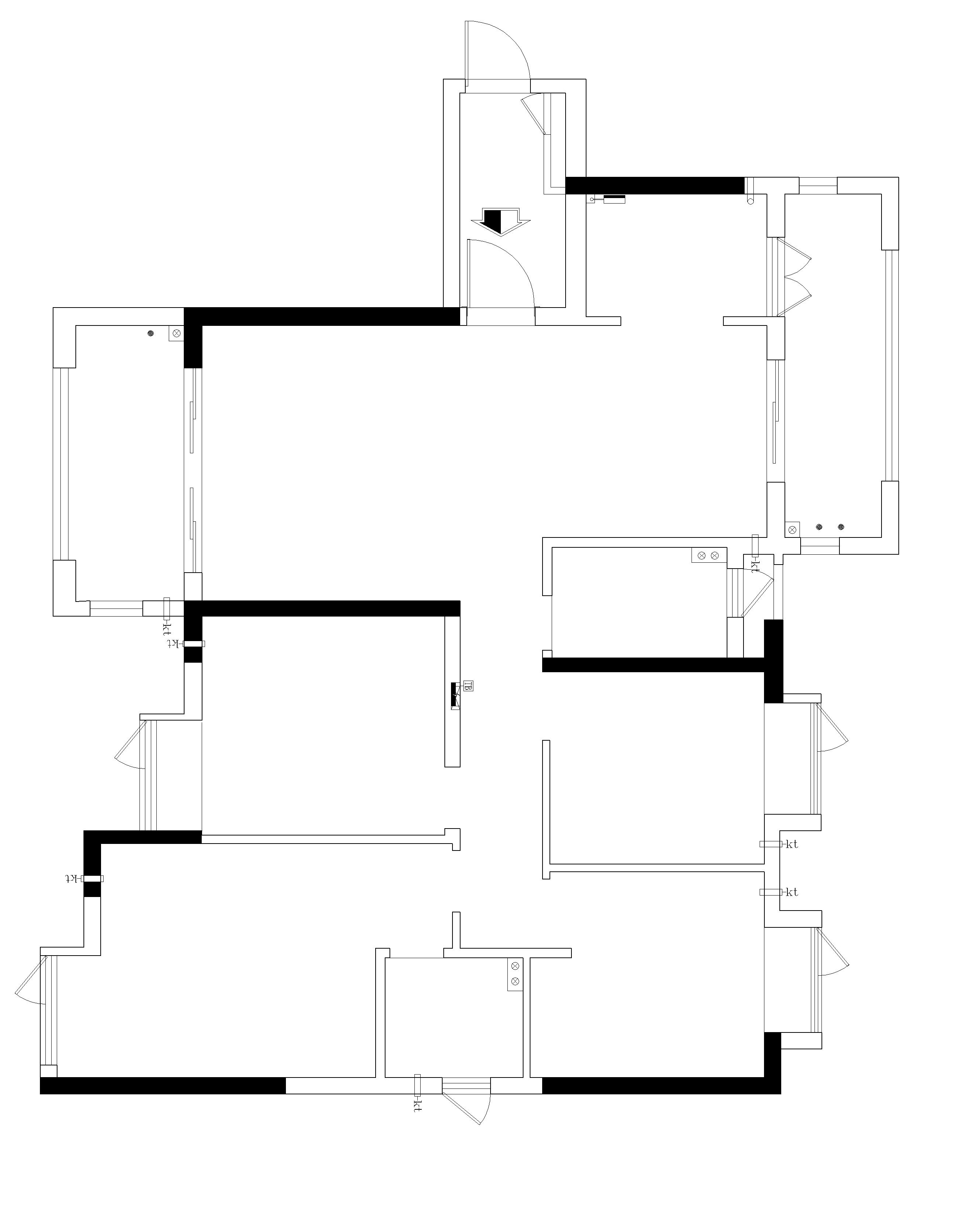 建發中央公園  140㎡新裝飾主義三居室 裝修案例效果圖-原始圖
