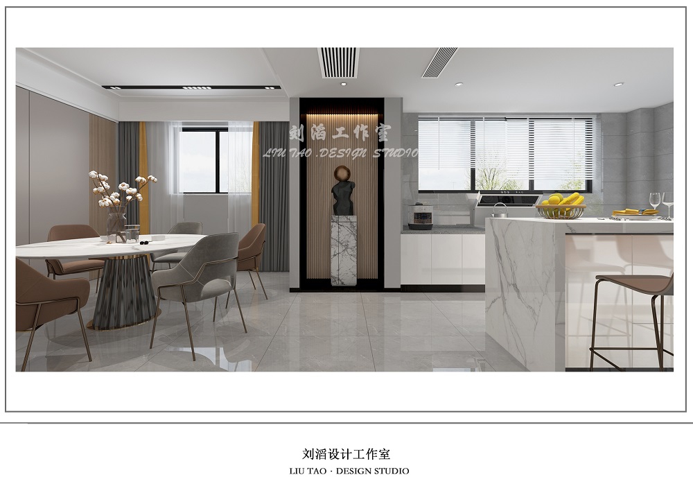 青龍灣中央小鎮360㎡雅致現代別墅 裝修案例效果圖-1
