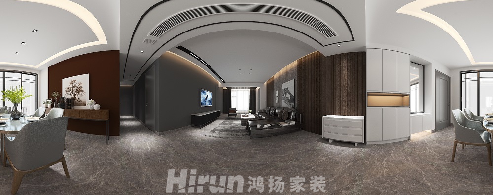 中梁首府140㎡雅致現代四居室 裝修案例效果圖-2