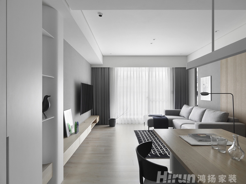 中信城開東宸上品140㎡雅致現(xiàn)代三居室 裝修案例效果圖-2