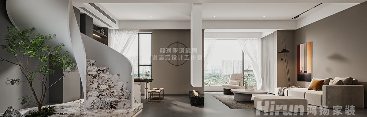陽光城檀悅150㎡雅致現(xiàn)代復(fù)式 裝修案例效果圖-3