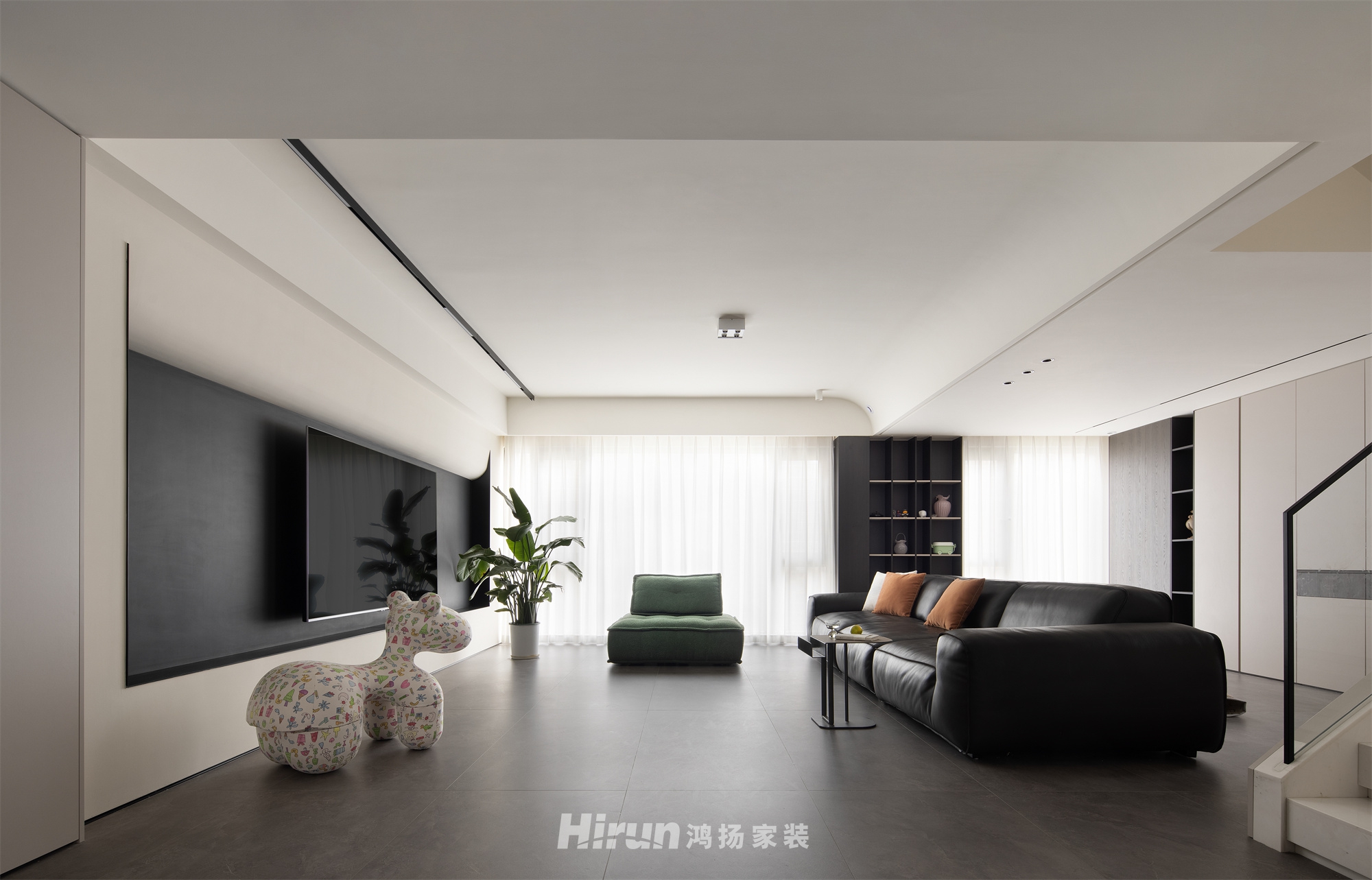 潤和·湘江天地180㎡雅致現代復式 裝修案例實景圖-1