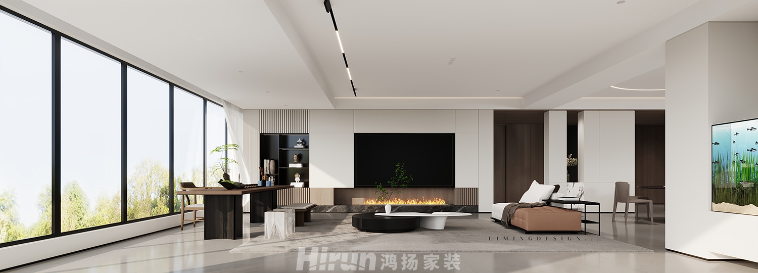 夢(mèng)想麓隱桐溪365㎡雅致現(xiàn)代大平層 裝修案例效果圖-2
