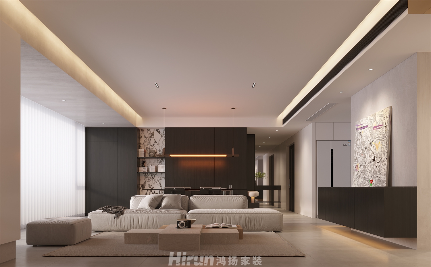 汀海一品142㎡雅致現代四居室 裝修案例效果圖-4