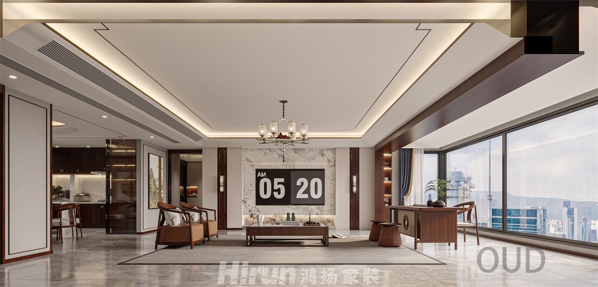 越秀湘江星匯城230㎡復合寫意大平層 裝修案例效果圖-1