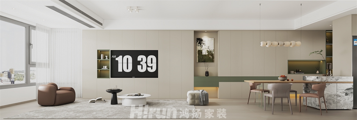 華龍府110㎡優(yōu)雅繽紛三居室 裝修案例效果圖-2