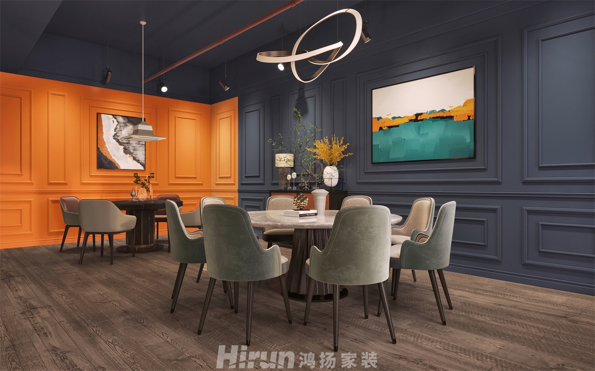 城南私宅200㎡復(fù)古風(fēng)潮大平層 裝修案例效果圖-2