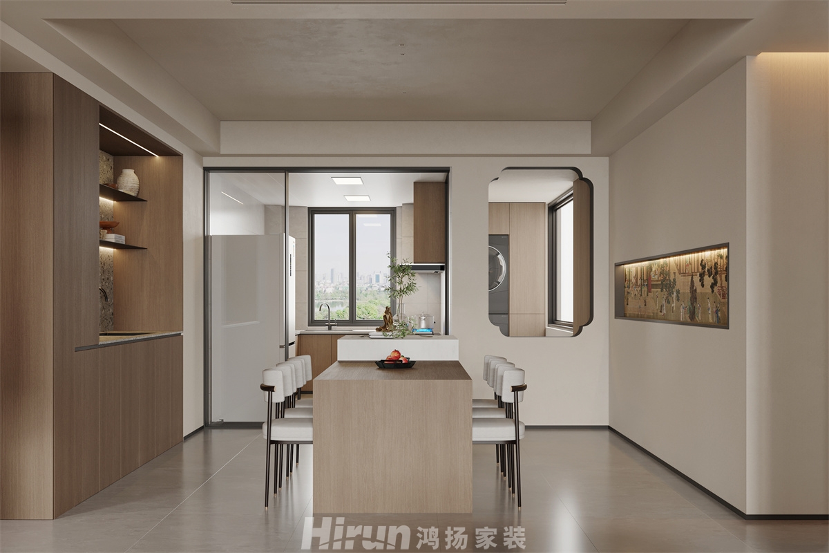 中聯(lián)啟呈花園220㎡復(fù)合寫意大平層 裝修案例效果圖-1