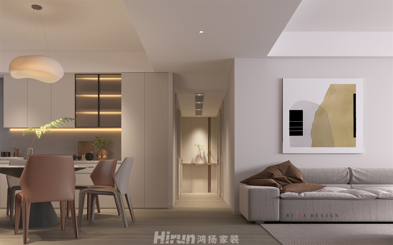 國稅局機(jī)關(guān)大院120㎡北歐之光三居室 裝修案例效果圖-2