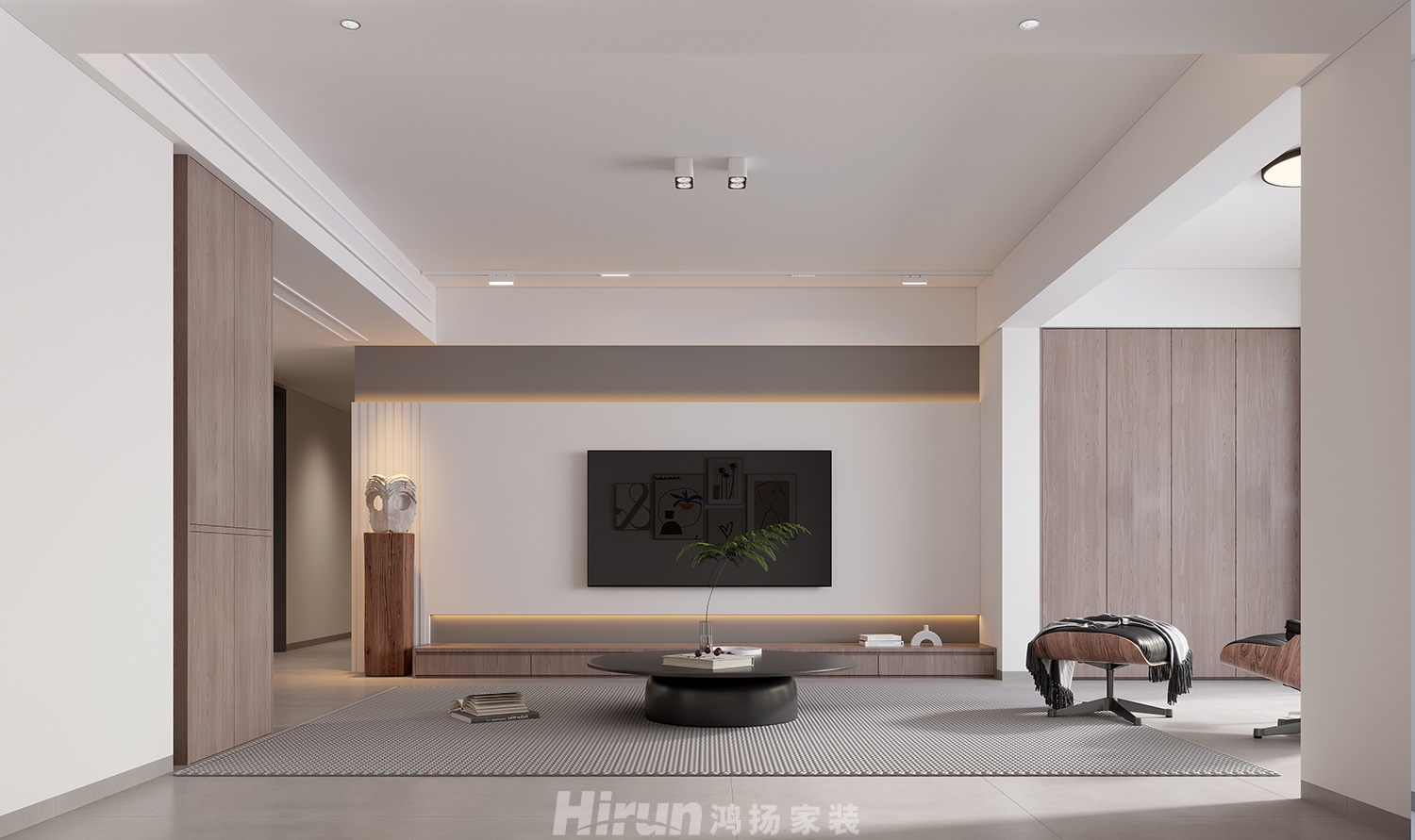 格蘭小鎮(zhèn)180㎡雅致現(xiàn)代四居室 裝修案例效果圖-1