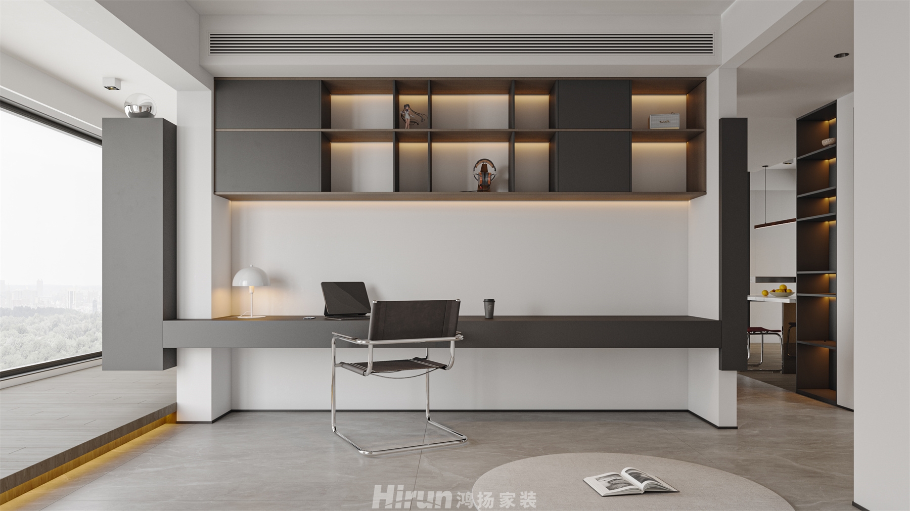百世云境140㎡雅致現(xiàn)代四居室 裝修案例效果圖-1