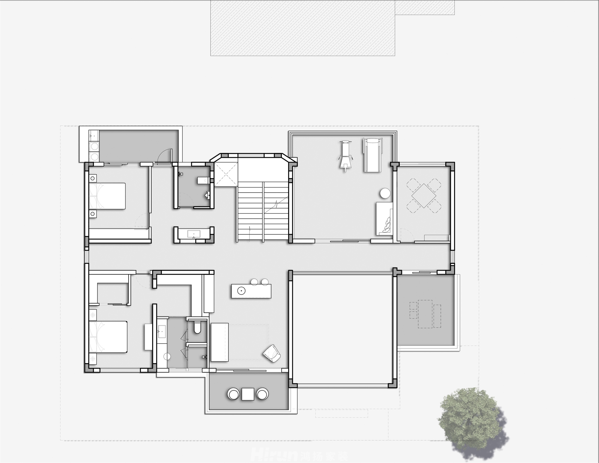 自建別墅650㎡雅致現代別墅 裝修案例效果圖-8