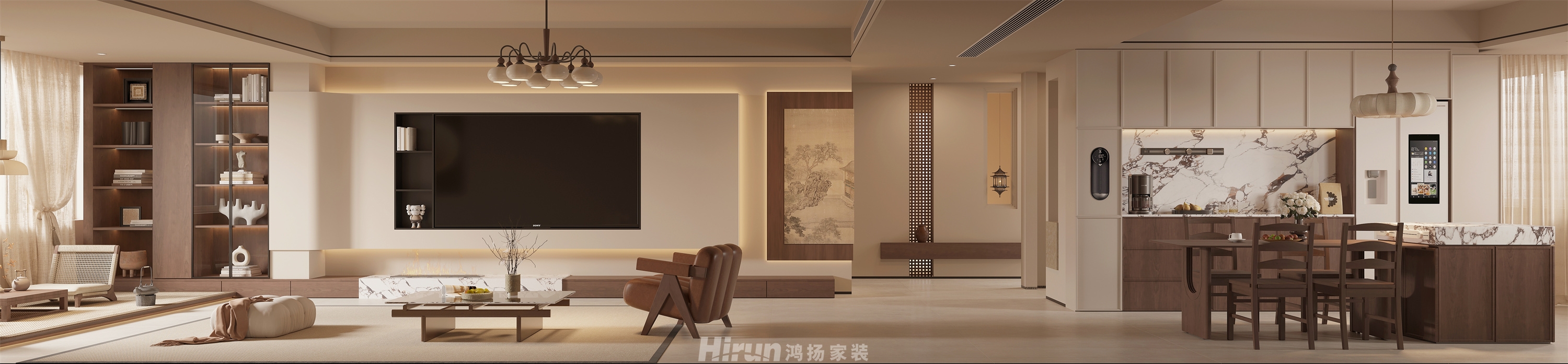 九峰拾號(hào)院200㎡復(fù)古風(fēng)潮大平層 裝修案例效果圖-5