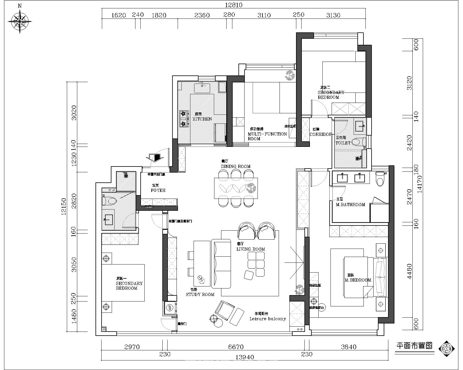 時(shí)代建發(fā)和著180㎡東方古雅四居室 裝修案例效果圖-4