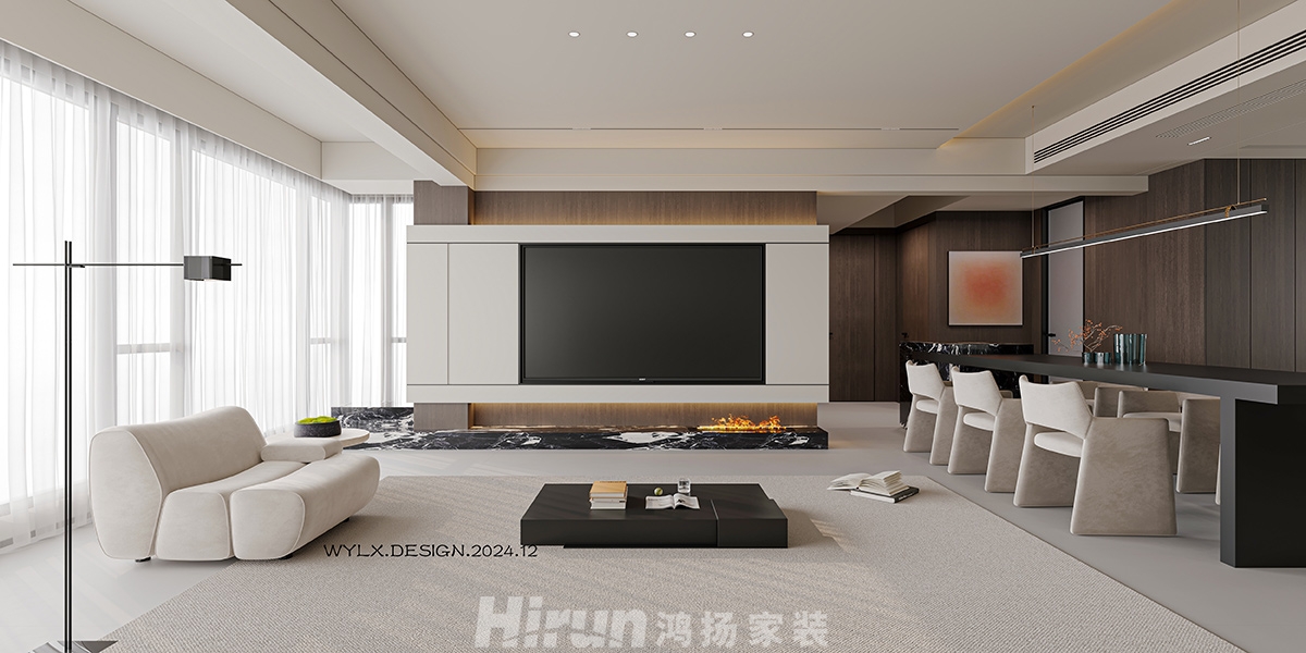 輝煌國際城170㎡雅致現(xiàn)代四居室 裝修案例效果圖-3