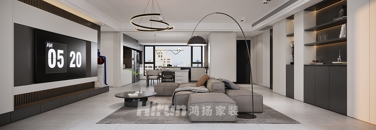 建發央著177㎡雅致現代四居室 裝修案例效果圖-5