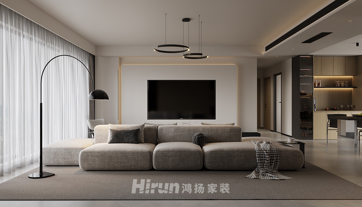 建發央著143㎡雅致現代四居室 裝修案例效果圖-3