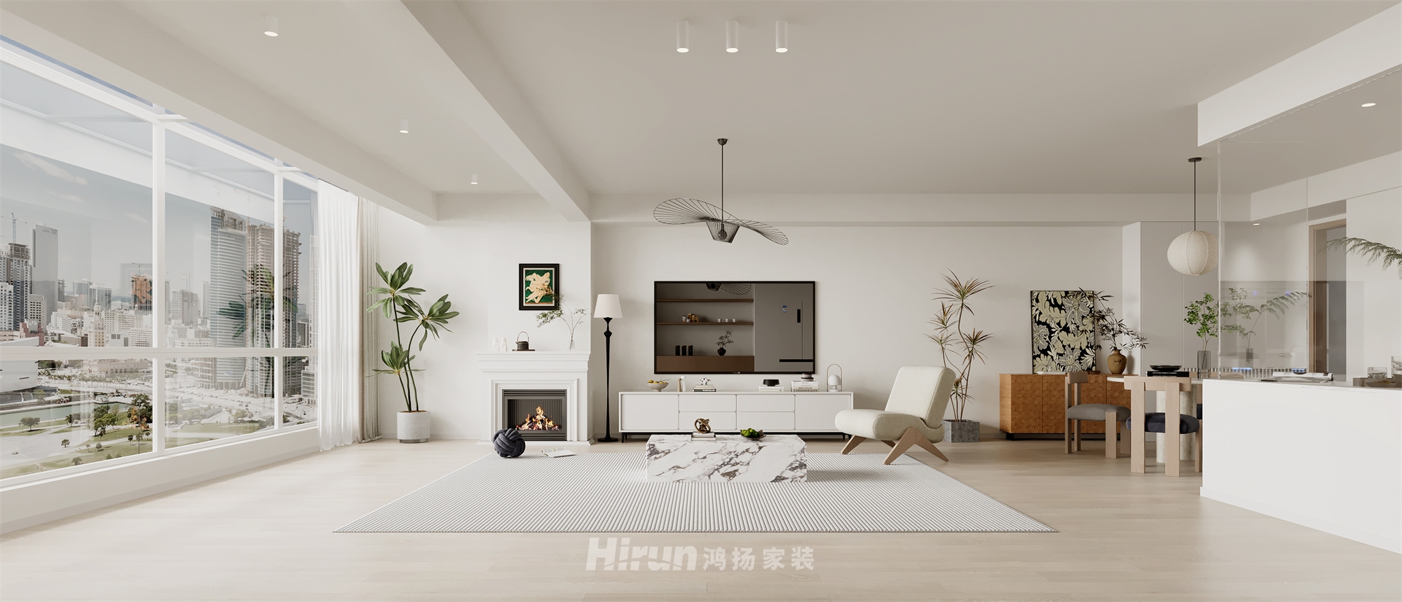建發央著140㎡北歐之光四居室 裝修案例效果圖-2