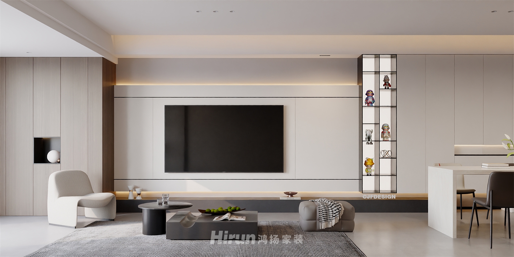 高橋壹品112㎡雅致現代三居室 裝修案例效果圖-1