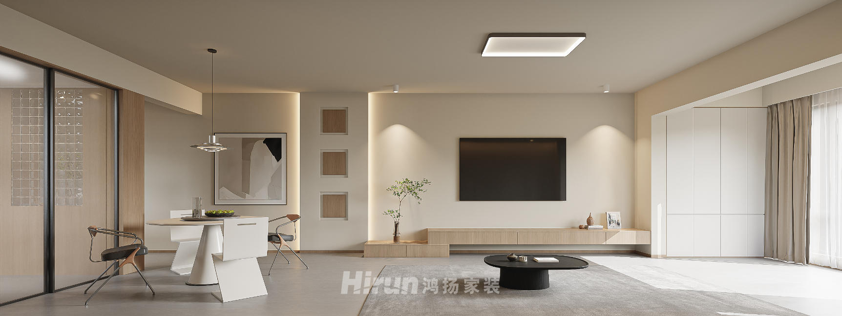 金時120㎡北歐之光三居室 裝修案例效果圖-4