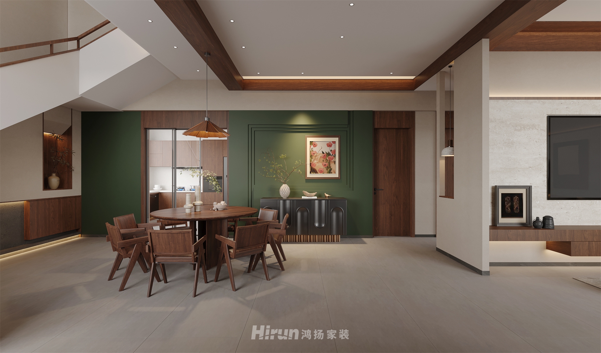 麻陽自建房406㎡復(fù)古風(fēng)潮別墅 裝修案例效果圖-1