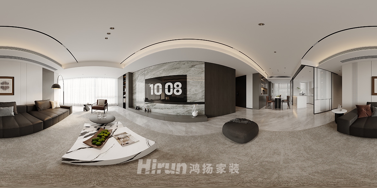 長(zhǎng)沙潤(rùn)府189㎡雅致現(xiàn)代四居室 裝修案例效果圖-1
