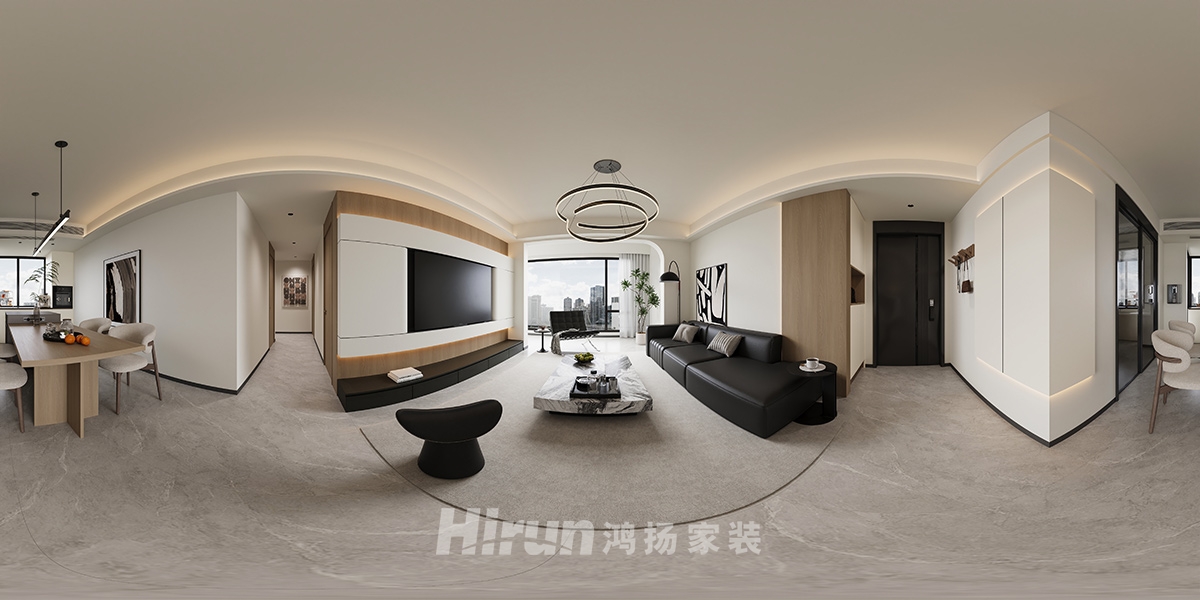 中海寰宇天下131㎡北歐之光四居室 裝修案例效果圖-1