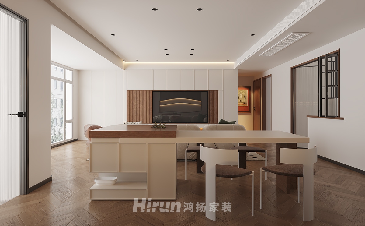 中建鈺和城128㎡復古風潮四居室 裝修案例效果圖-1