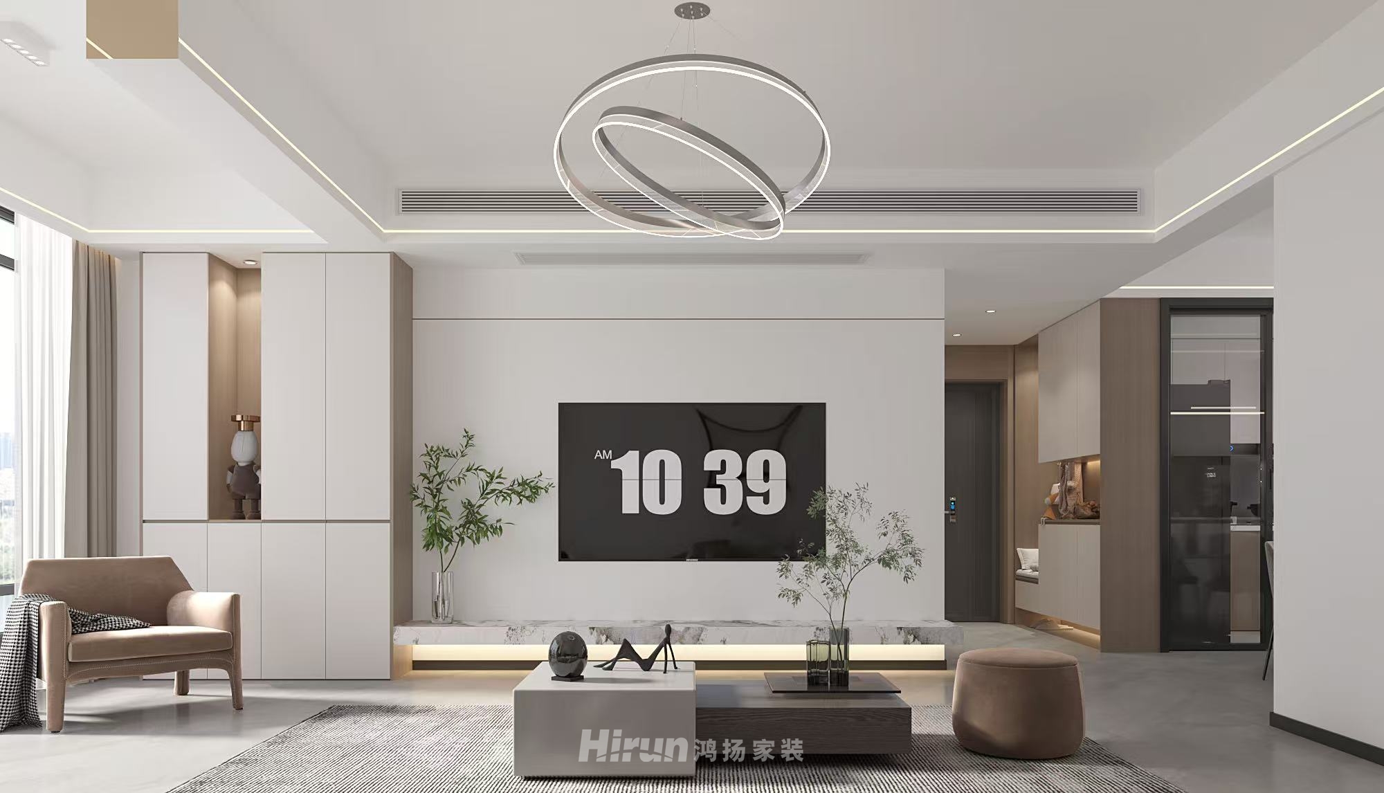 金城里130㎡雅致現代四居室 裝修案例效果圖-4