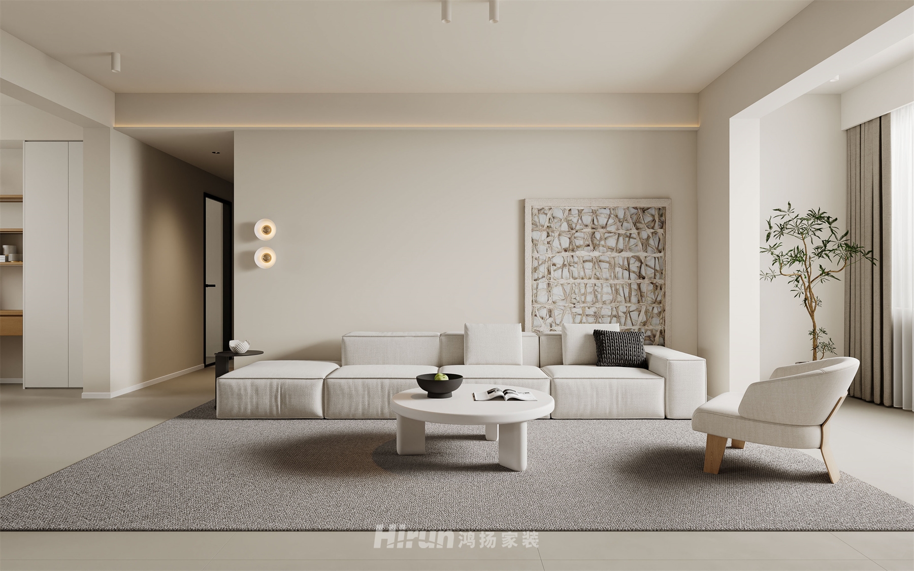 三一翡翠灣120㎡北歐之光三居室 裝修案例效果圖-9