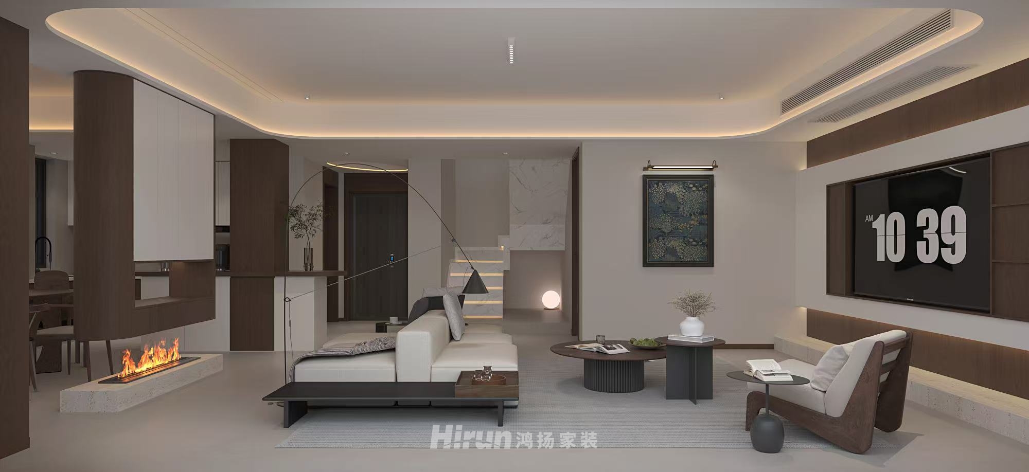 匯景華府200㎡復(fù)古風(fēng)潮復(fù)式 裝修案例效果圖-1