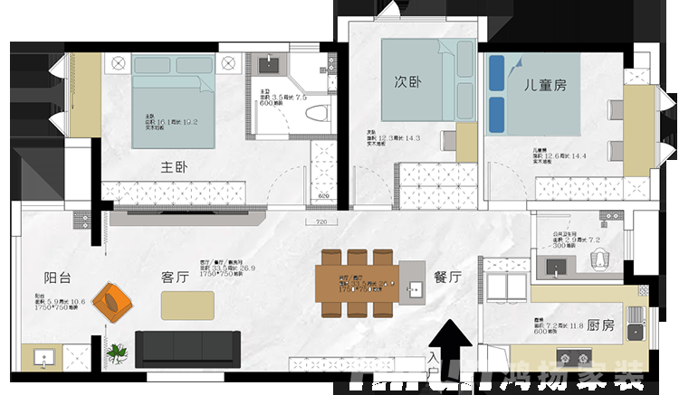 2022年房子怎么裝修好看，鴻揚家裝三居室“雅致灰調(diào)”裝修案例分享
